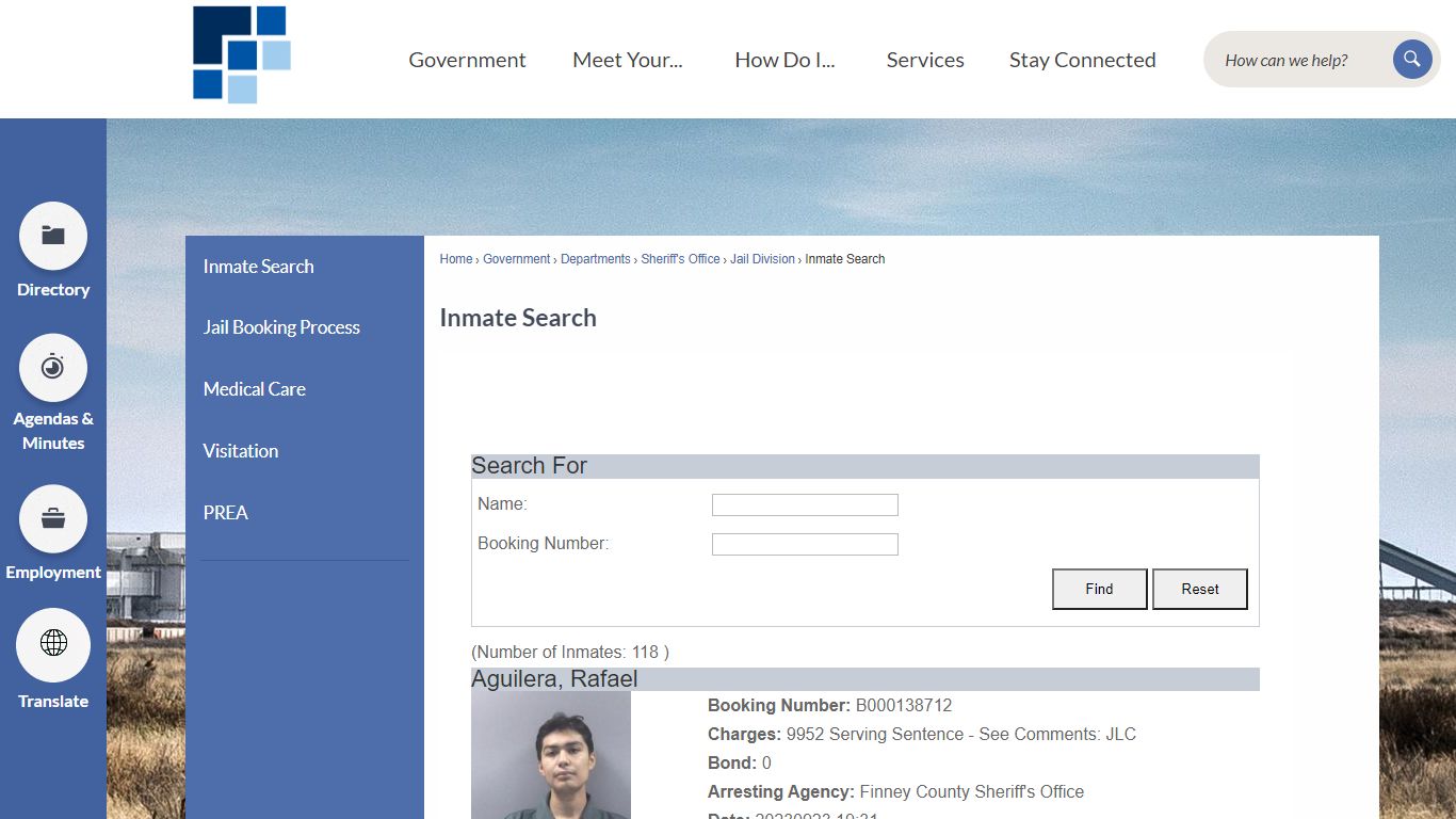Inmate Search | Finney County, KS - Official Website